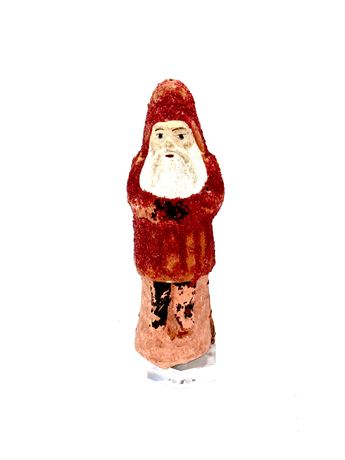Antique German Belsnickel Paper Mache Santa Ornament