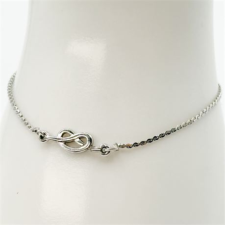 Vintage Monet Silver Tone Friendship Knot Bracelet