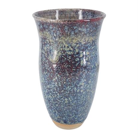 Signed KL Speckled Studio Pottery Vase