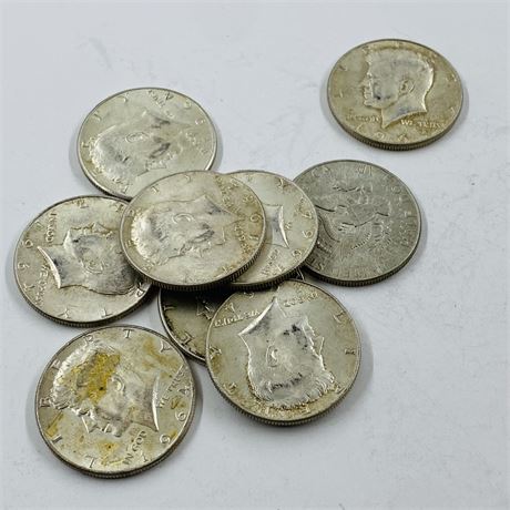 9 - 1964 Kennedy Half Dollars