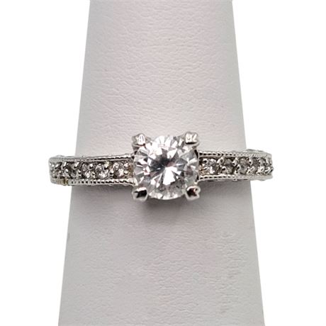 Signed Sterling Silver CZ Ring