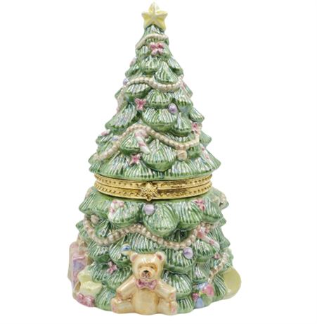 Large Porcelain "Christmas Tree" Tinket Box