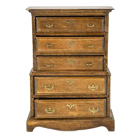 Miniature 1:12 Dollhouse Scale Wooden Chippendale Dresser