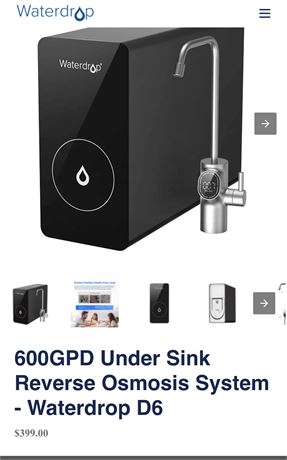 New Waterdrop D6 Reverse Osmosis Water Filtration System