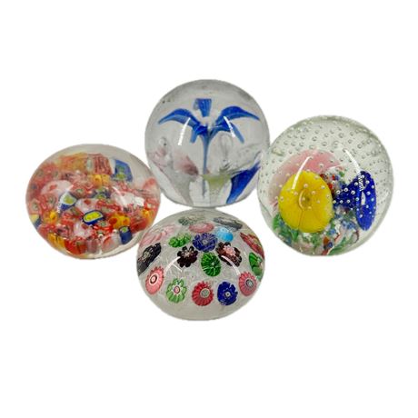 Lot of Vintage Art Glass Paperweights