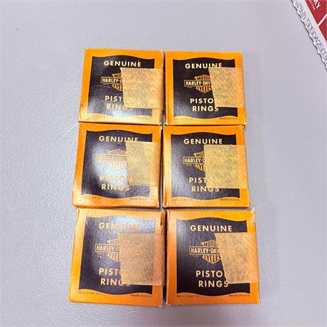 6 NOS WWII Military Surplus Harley Davidson Piston Ring Kits