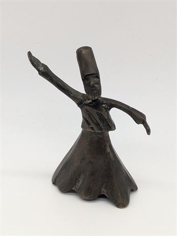 Vintage Brass Turkish Sufi Dancing Spinning Small Figurine