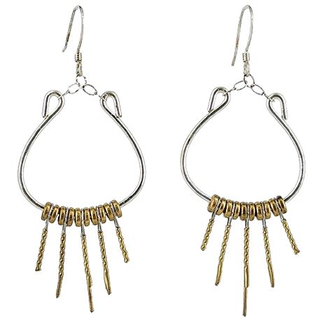 Cate Zane "Lyre" Two-Tone Guitar String Earrings