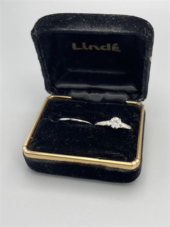 LINDE simulated diamond wedding ring  set