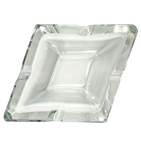 Vintage Diamond-Shaped Crystal Ashtray