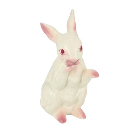 Napco White Bunny with Red Eyes Figurine