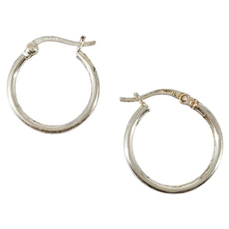 Mismatched Sterling Silver Hoop Earrings