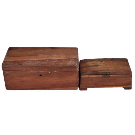 Lot of 2 Wood Jewelry Boxes