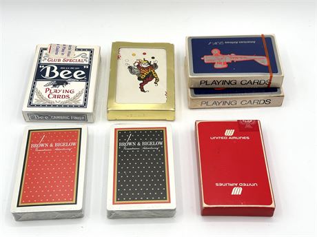 7 Packs of Vintage Playing Cards