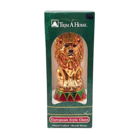 XL 6.5" Glass Lion Ornament