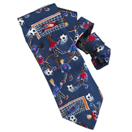 SAVE THE CHILDREN "Soccer Game" 100% Silk Men's Vintage Necktie