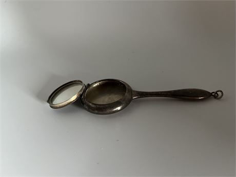 Antique silver powder compact