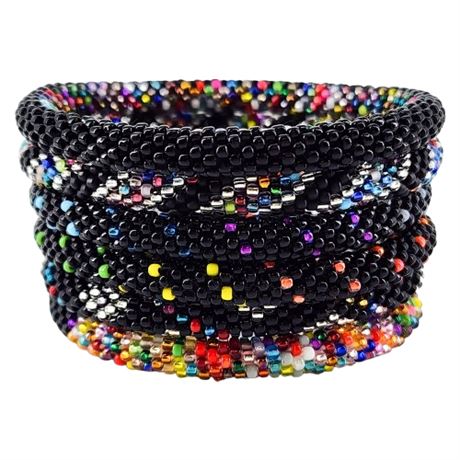 Genuine Sashka Nepalese Beaded Roll On Bracelets