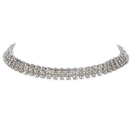 Triple-Strand Rhinestone Choker