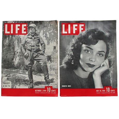 2 Vintage 1944 LIFE Magazines