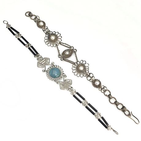 (2) Vintage Filigree Wire Designed Bracelets