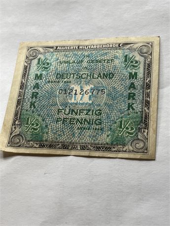 World War II  1944 German half Mark