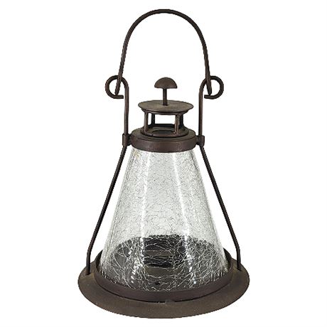 Crackle Glass Decorative Tea Light Lantern