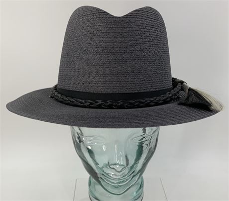 Fine Milan Italian Straw “The Lawman” Men’s Summer Fedora Hat, 7 5/8