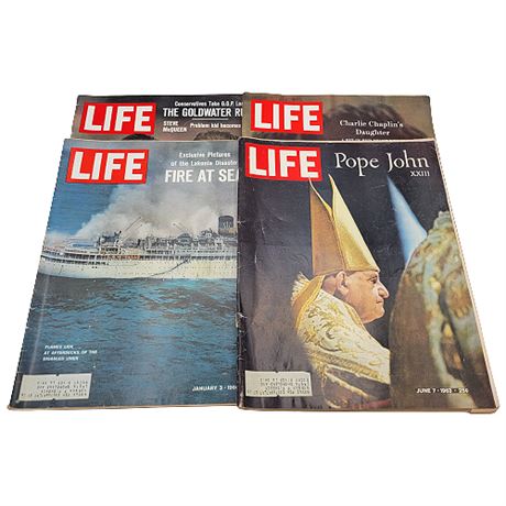 Lot of 4 LIFE Magazine Issues From 1963 & 1964