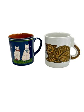 Vtg Cool Cat Mugs