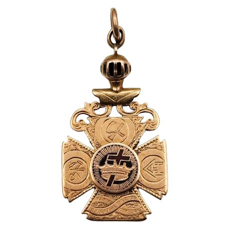 Turn of the Century Gold Filled Knights of Columbus Watch Fob