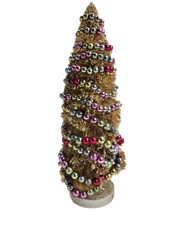 VTG Bottle Brush Tree with Ornamental Garland
