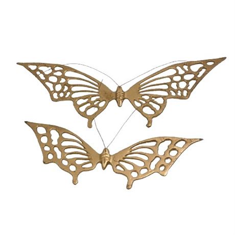 Decorative Gold Metal Butterfly Pair