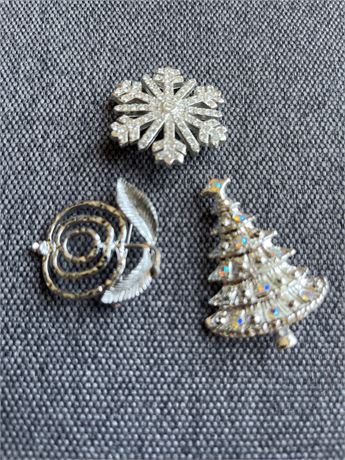 Three signed  brooch lot