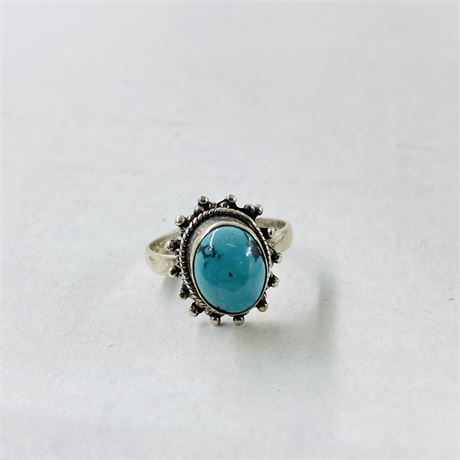 6.7g Sterling Turquoise Ring Size 8