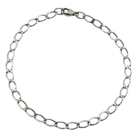 Vintage Sterling Silver Curb Chain Bracelet