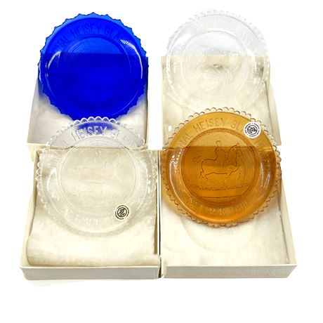 Lot of Four Vintage Heisey Glass Museum Cup Plates