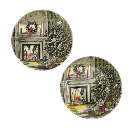 Pair of Johnson Bros Christmas Drink Coasters