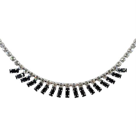 Vtg B. DAVID Prong Set Rhinestone Necklace