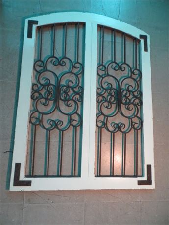 Decorative Window Grille w/Decorative Scroll Work Wrought Iron