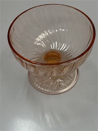 Roseland pink swirl depression ice cream glass
