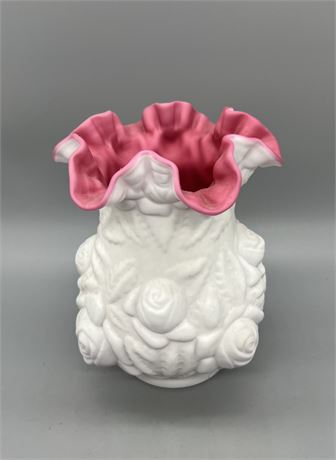 Fenton Peach Blow Vase