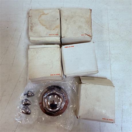 5 NOS Chrome Spiked Gas Caps