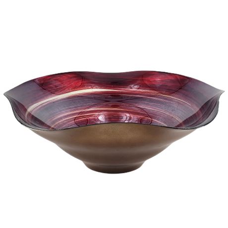 Vintage Red & Gold Art Glass Bowl