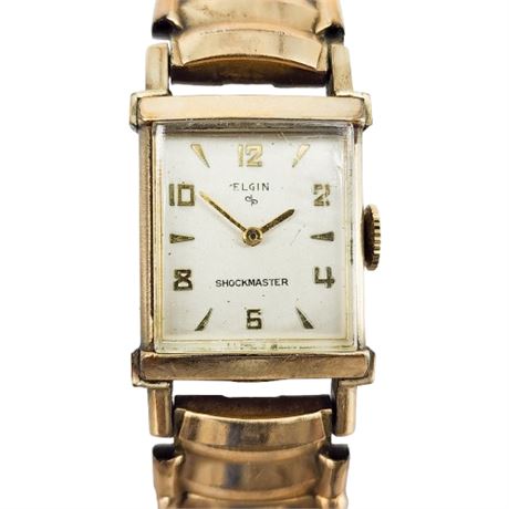 Vintage ELGIN 17 Jewels Shockmaster 668 Wristwatch, Running
