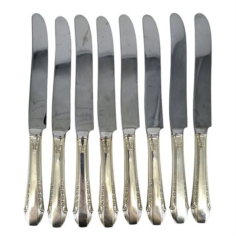 Sterling Silver Handled Knives with Stainless Steel Blades, Set of 8