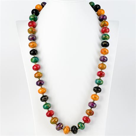 Vintage 1980s Chunky Beaded Necklace