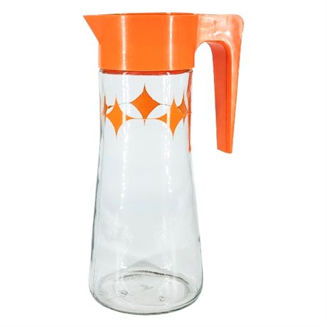 Vintage ANCHOR HOCKING Atomic Orange Juice/Tang Pitcher