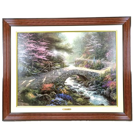Thomas Kinkade Canvas Lithograph "Bridge of Faith - The Garden of Promise III"