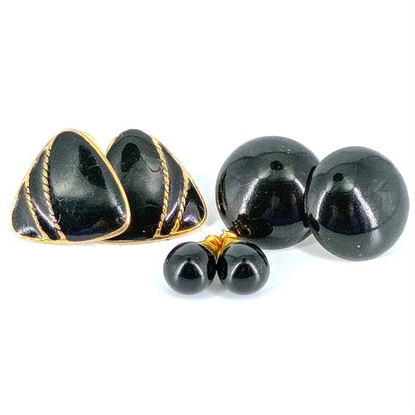 Lot of 3 Black Earrings
